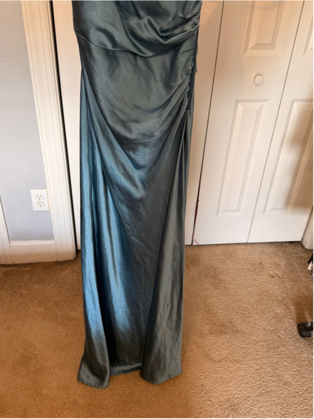 Women's Lucy Paris Satin Maxi Dress Blue Size S - Picture 8 of 16